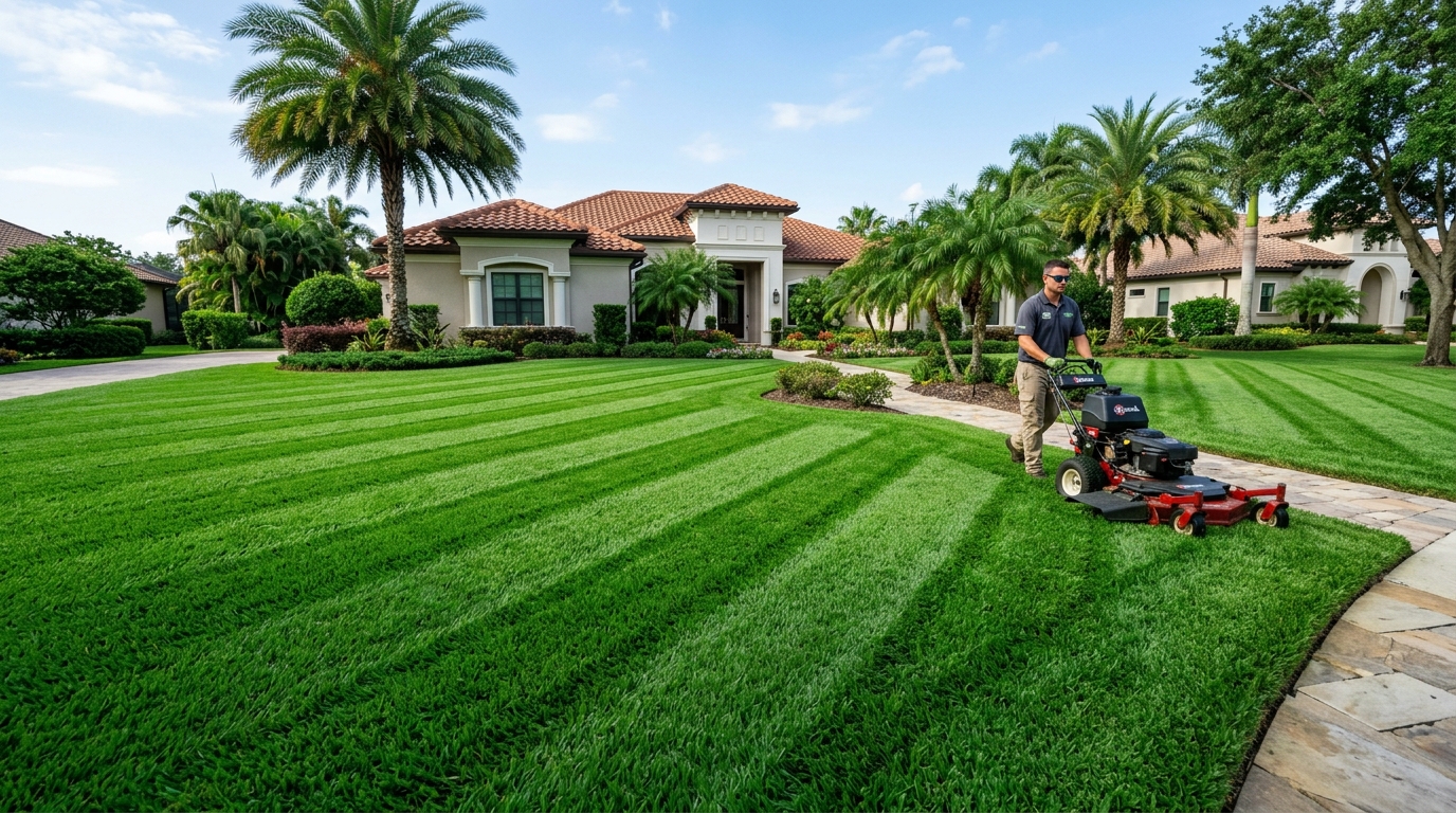 Lush Emerald Green Florida Lawn After Treatment